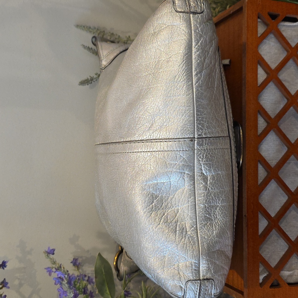 Coach Bleecker Pewter/Silver Metallic Featuring Tattersall Lining - Picture 8 of 14